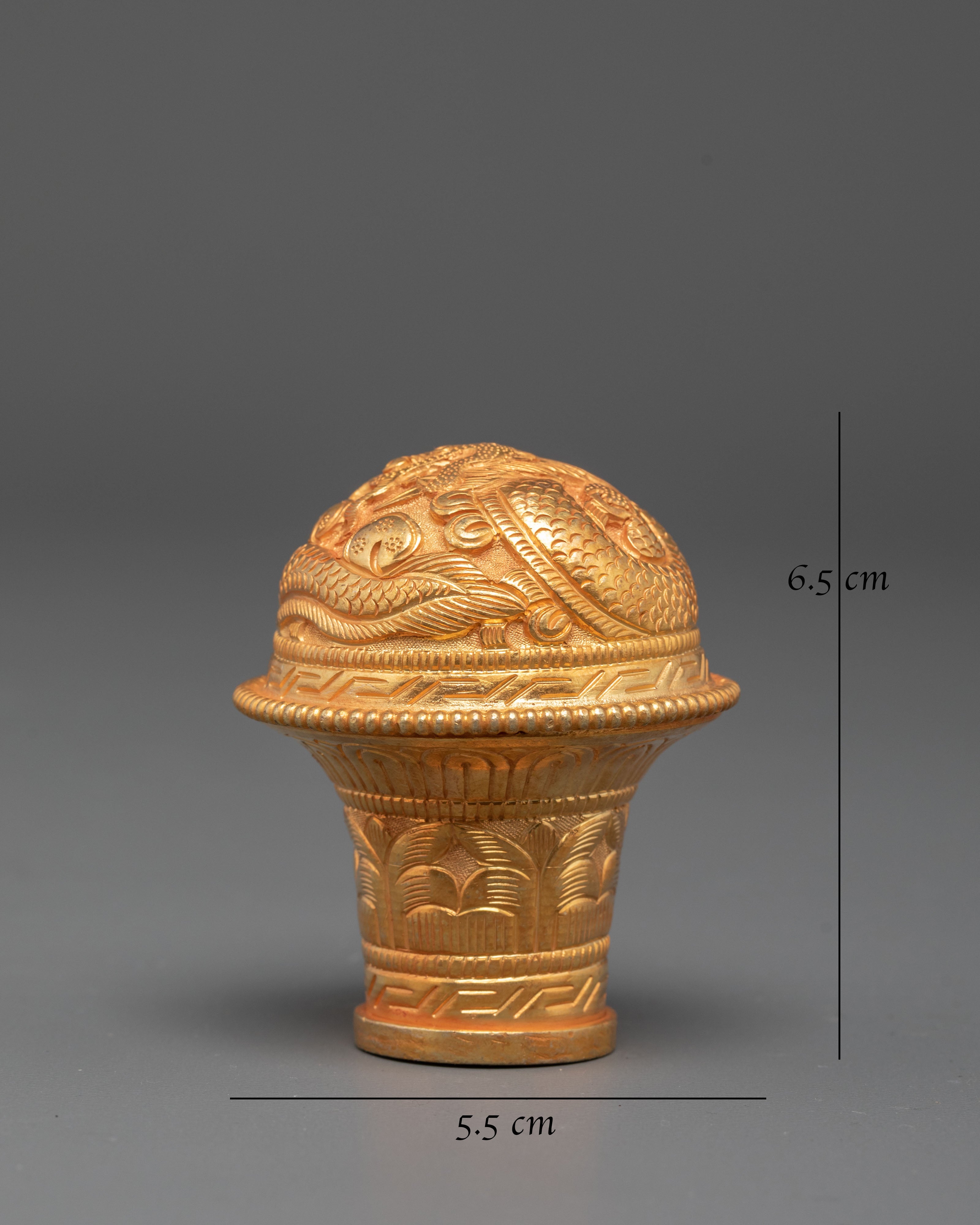 Handmade Brocade Stick Cap | Buddhist Accessory with Dragon Motif
