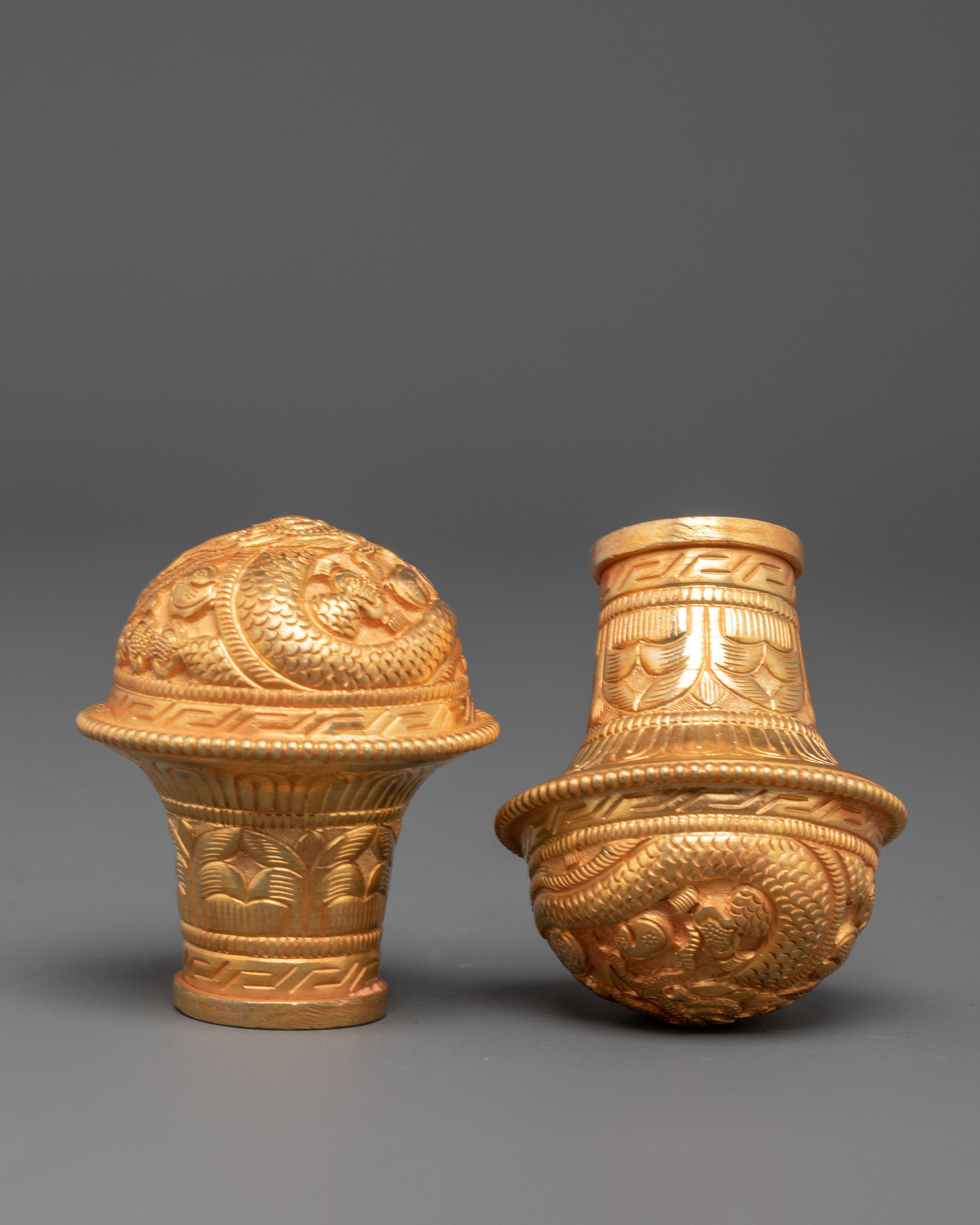 Handmade Brocade Stick Cap | Buddhist Accessory with Dragon Motif
