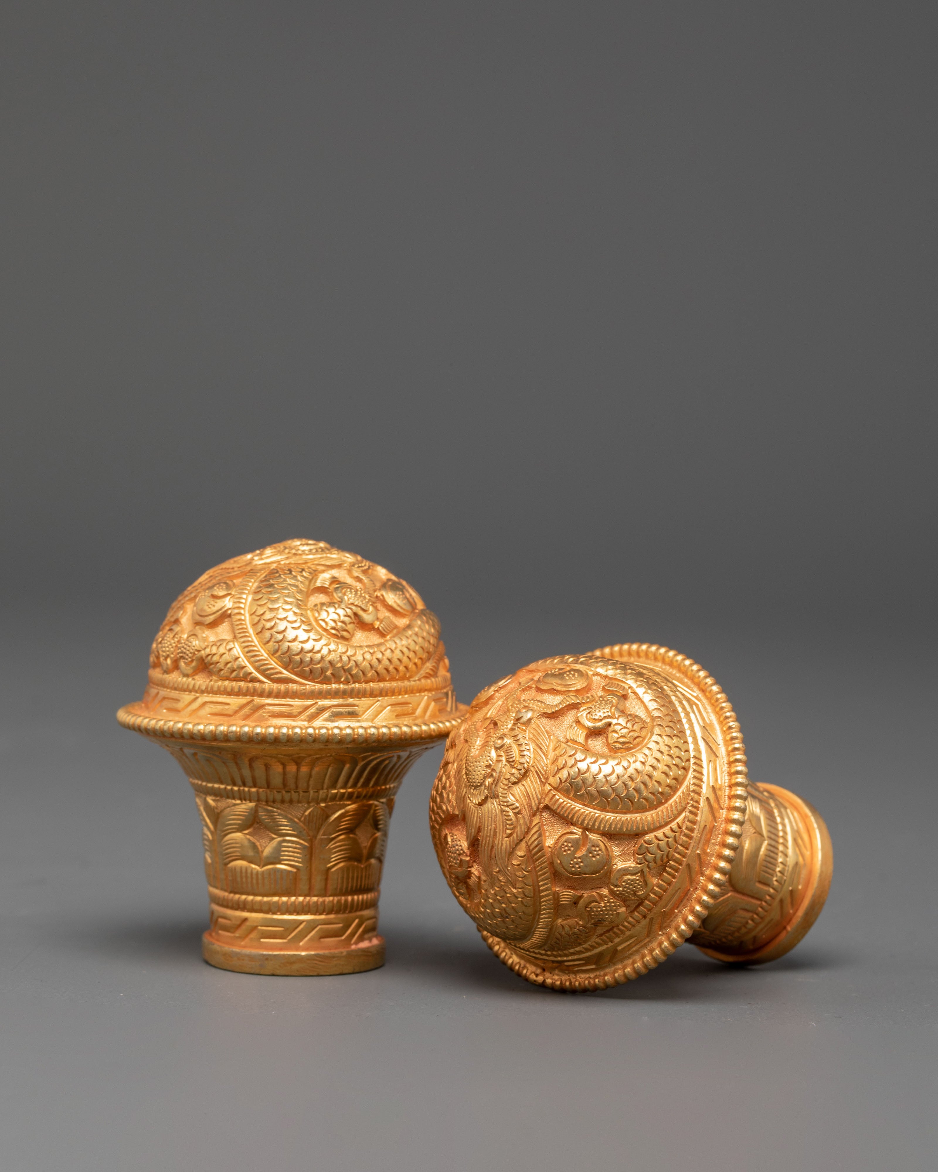 Handmade Brocade Stick Cap | Buddhist Accessory with Dragon Motif