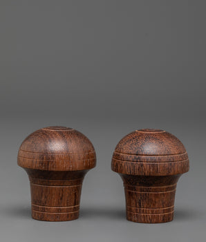 Wooden Brocade Stick Cap | Decorative Cap for Spiritual Accessories