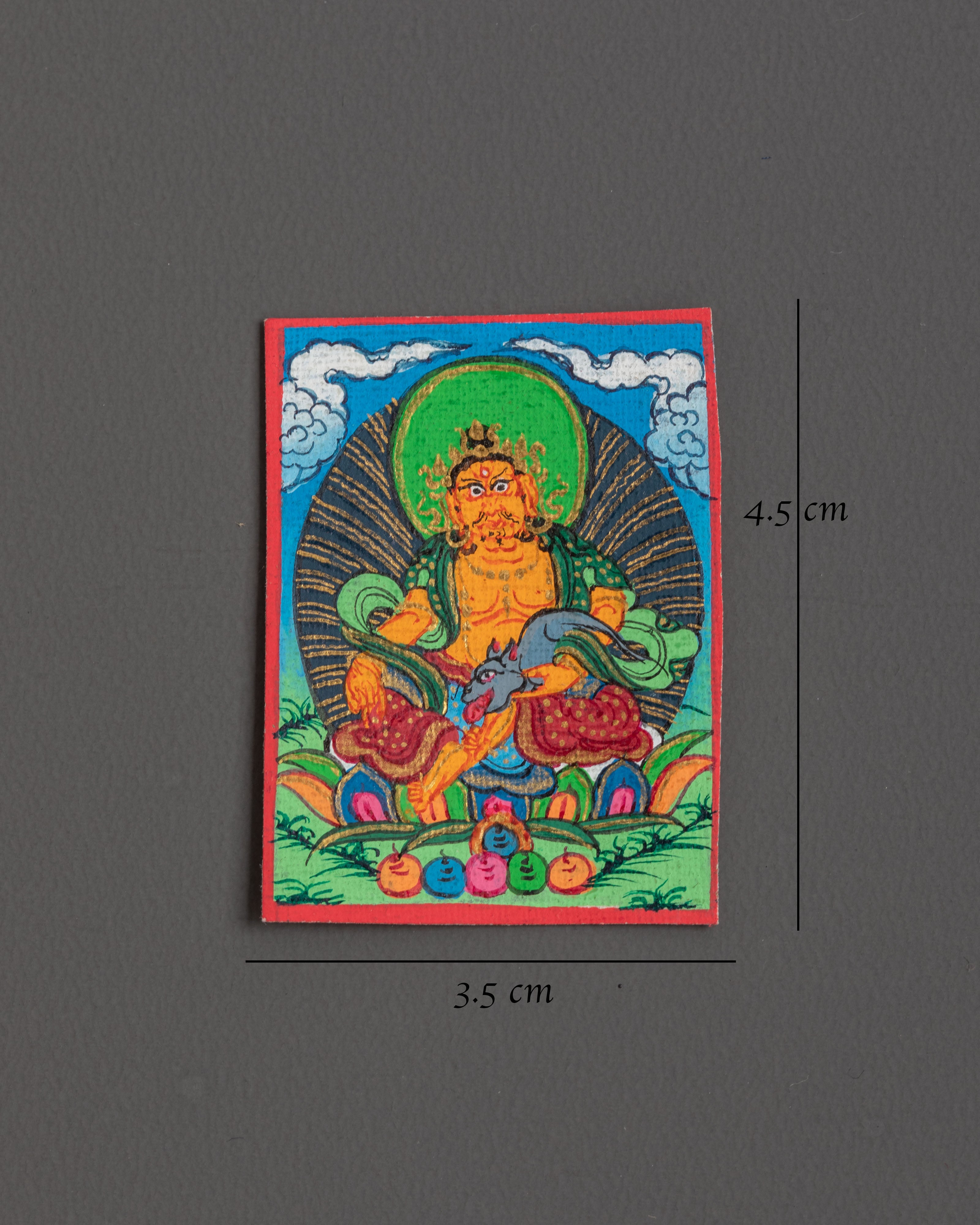 Dzambala Locket Thangka | Tibetan Spiritual Keepsake