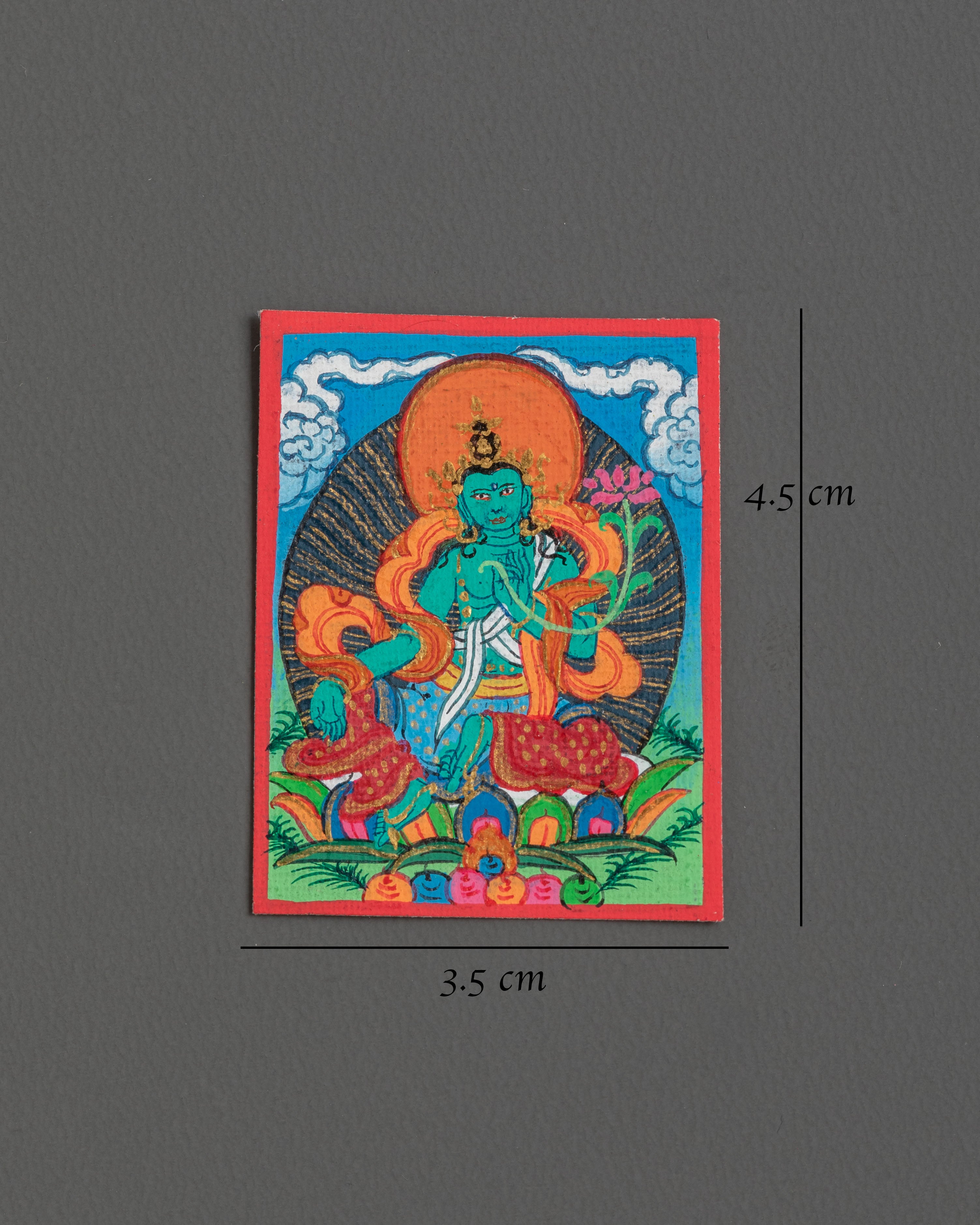 Green Tara Locket Thangka | Himalayan Devotional Art