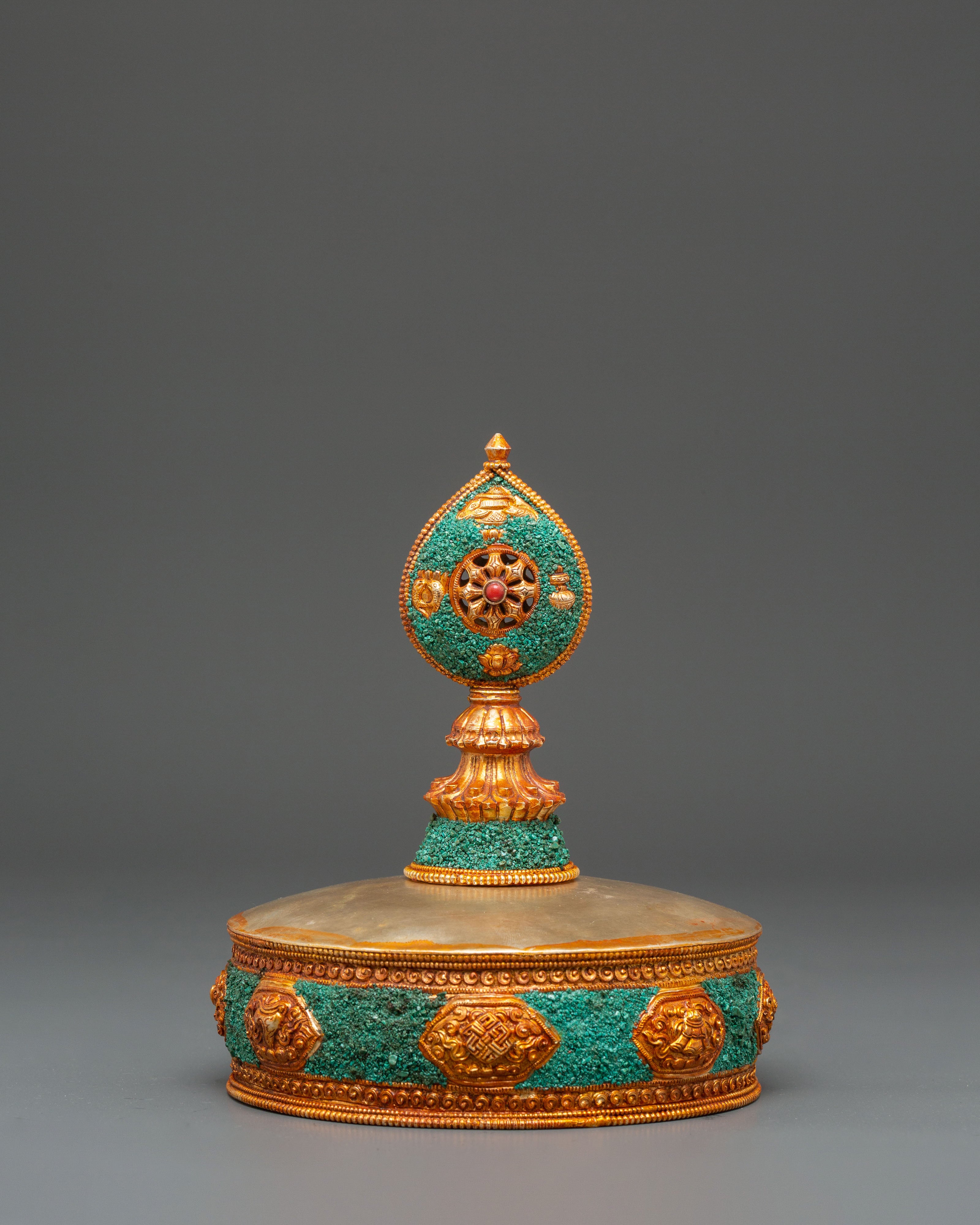 Sacred Traditional Gold Plated Mandala | Tibetan Buddhist Sacred Art Sculpture