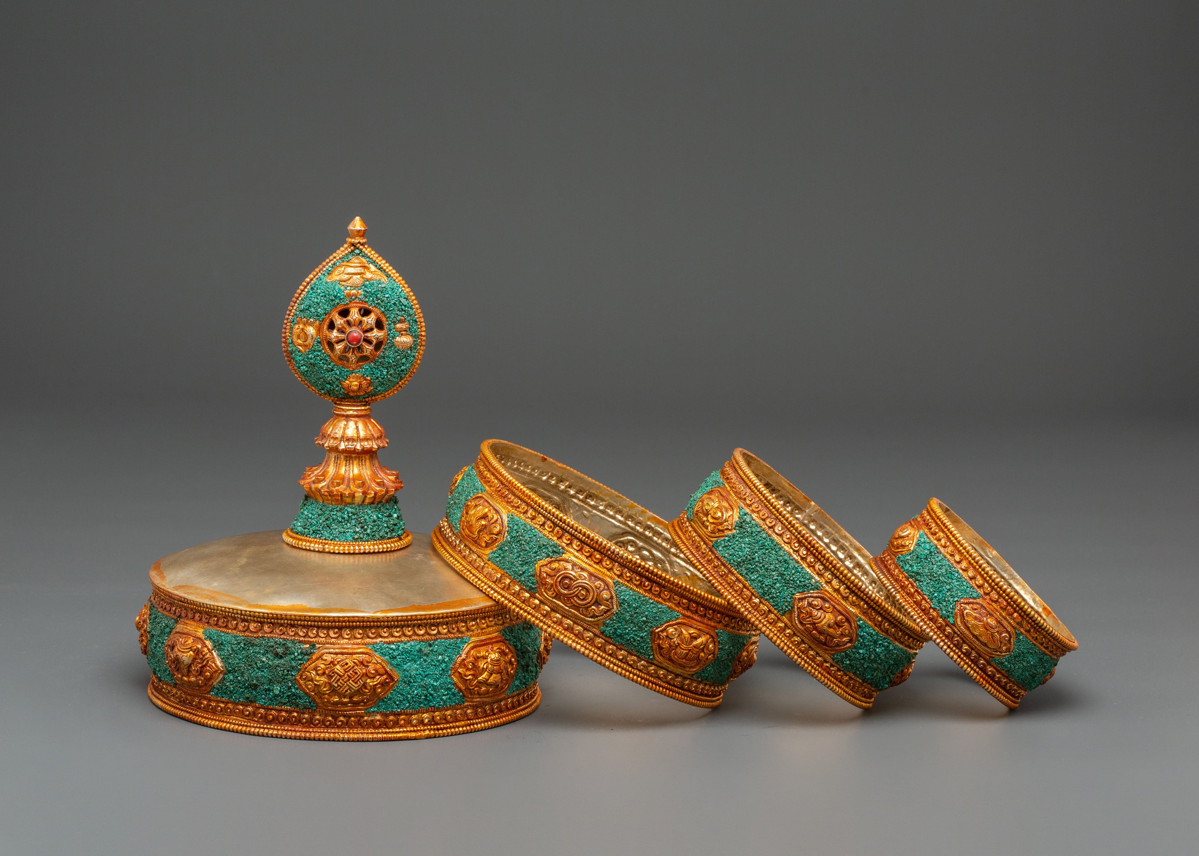 Sacred Traditional Gold Plated Mandala | Tibetan Buddhist Sacred Art Sculpture