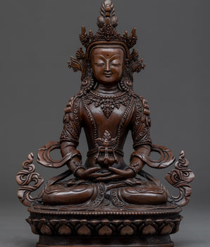 Amitayus Bodhisattva Copper Sculpture 