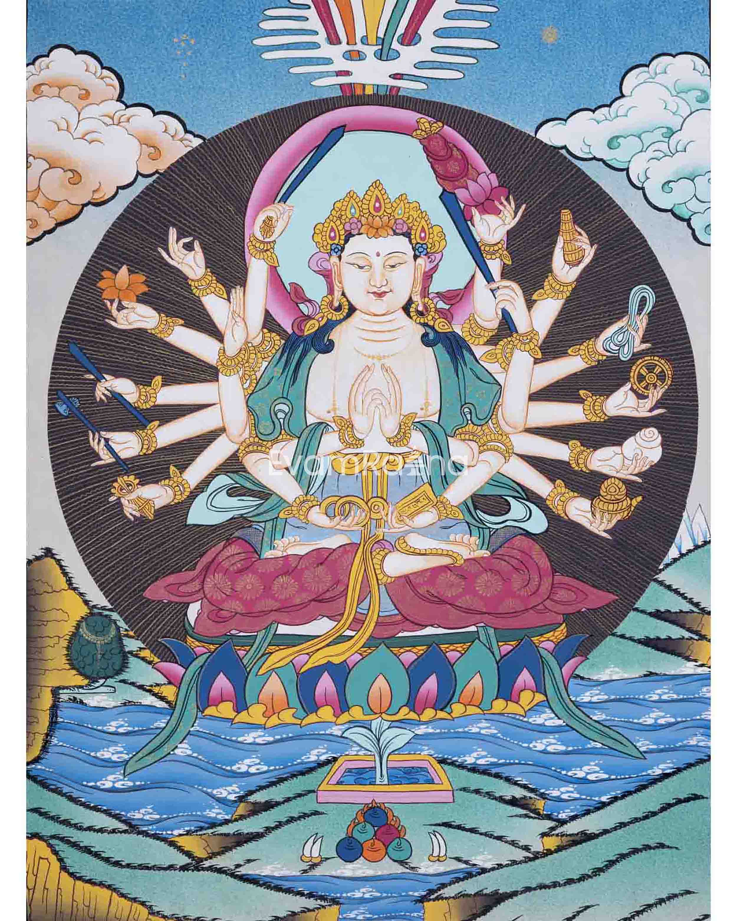 18 Armed Cundi Bodhisattva Thangka