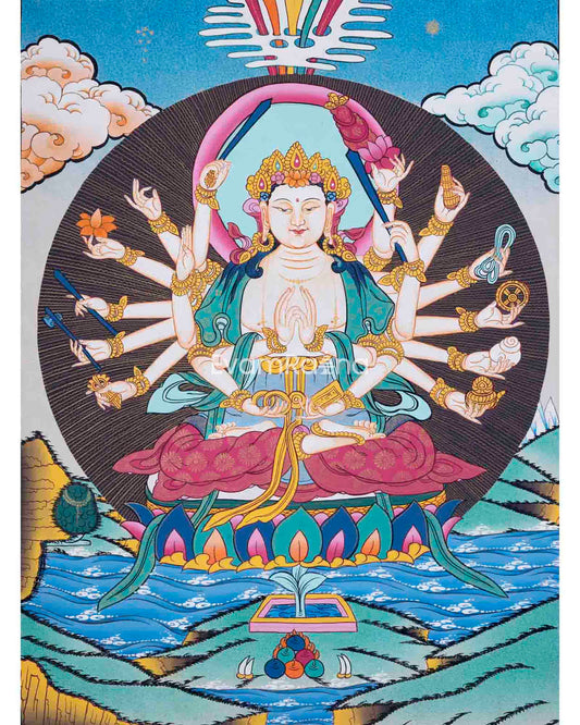 18 Armed Cundi Bodhisattva Thangka