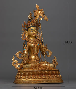Graceful Dukar Gold Gilded Statue | Handcrafted Elegance