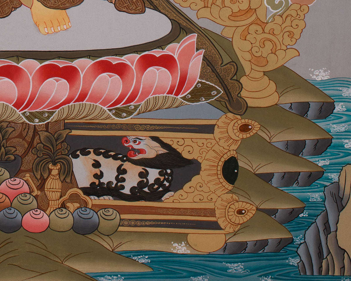 Tibetan Thangka Of Maitreya Buddha | Future Buddha