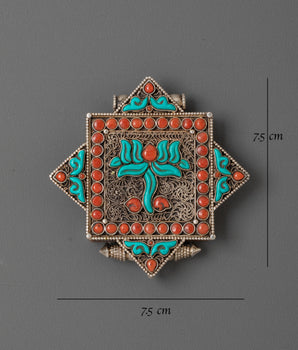 Flower Design Ghau Box Locket | Symbol of Protection