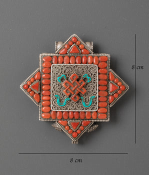Endless Knot Ghau Box Locket | Symbol of Wisdom