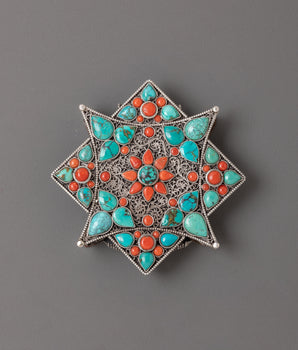 /Spiritual Ghau Box Locket with Flower Design