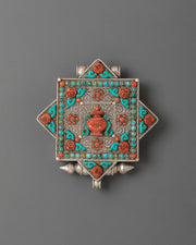 Handcrafted Ghau Box Locket with Vase Motif