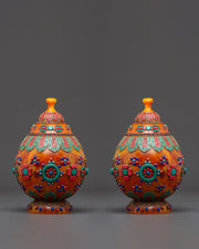 Offering Rice Pot Set | Handcrafted Tibetan Ritual Vessel for Spiritual Practices