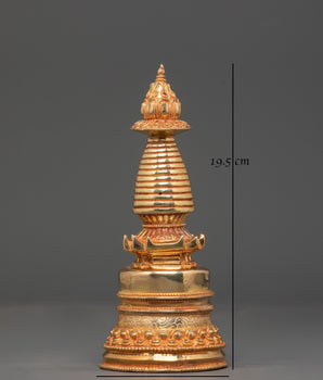 Mini Stupa for Altar | Gold Plated Stupa