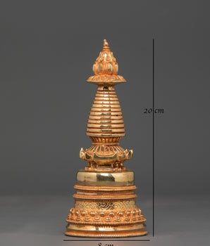 Tibetan Chorten Shrine Decor | Copper Stupa Shrine Decor