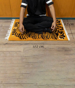 Tibetan Traditional Tiger Print Rug | Handcrafted Wool Rug with 100 Knot Detail
