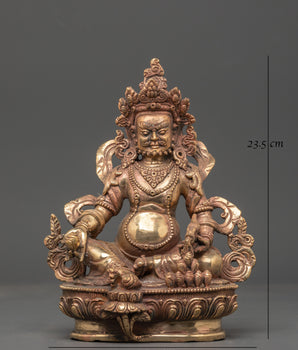 Tibetan Wealth Deity Dzambhala | Handcrafted Copper Sculpture