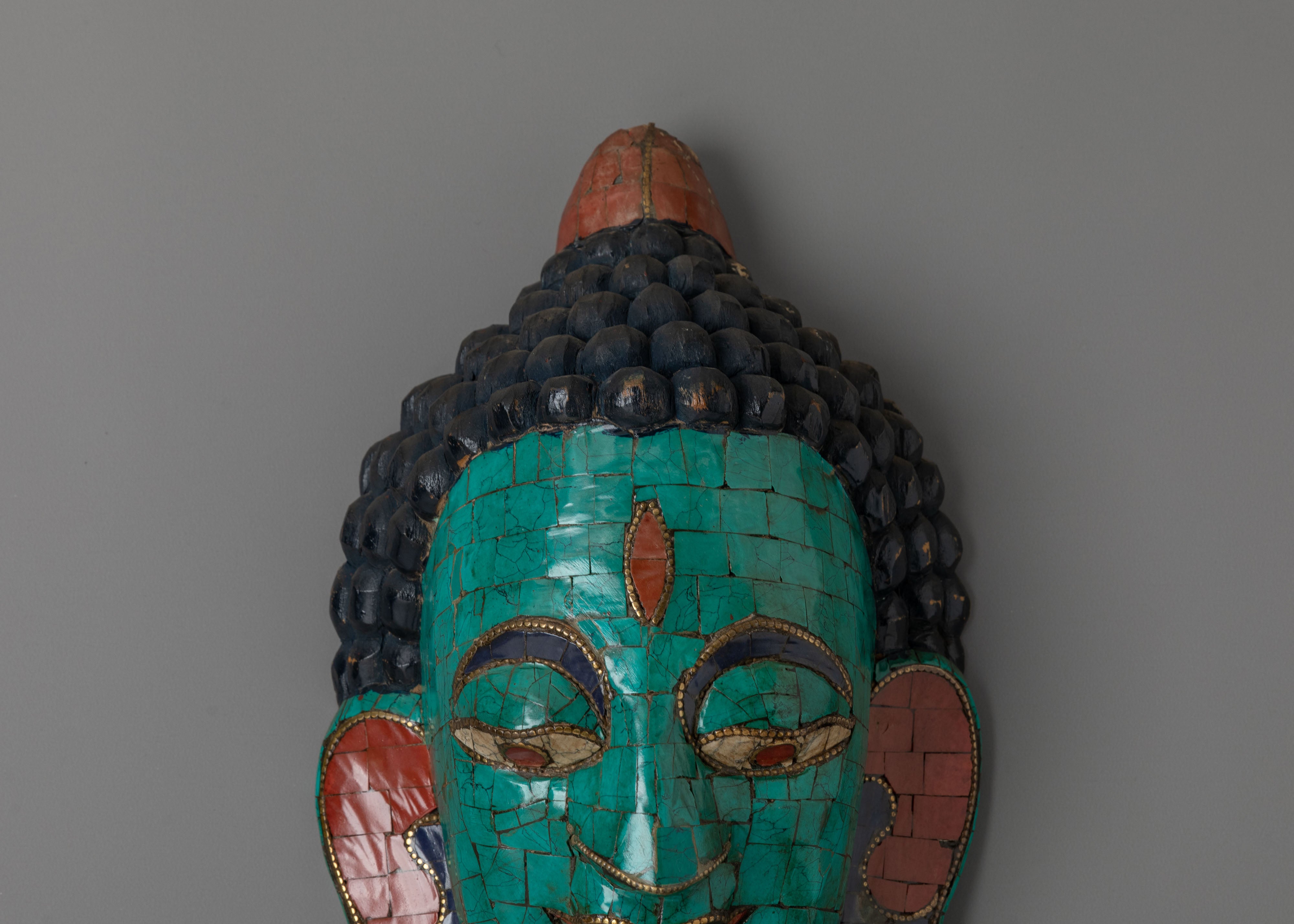 Spiritual Buddha Face Wall Hanging | Tibetan Meditation Art