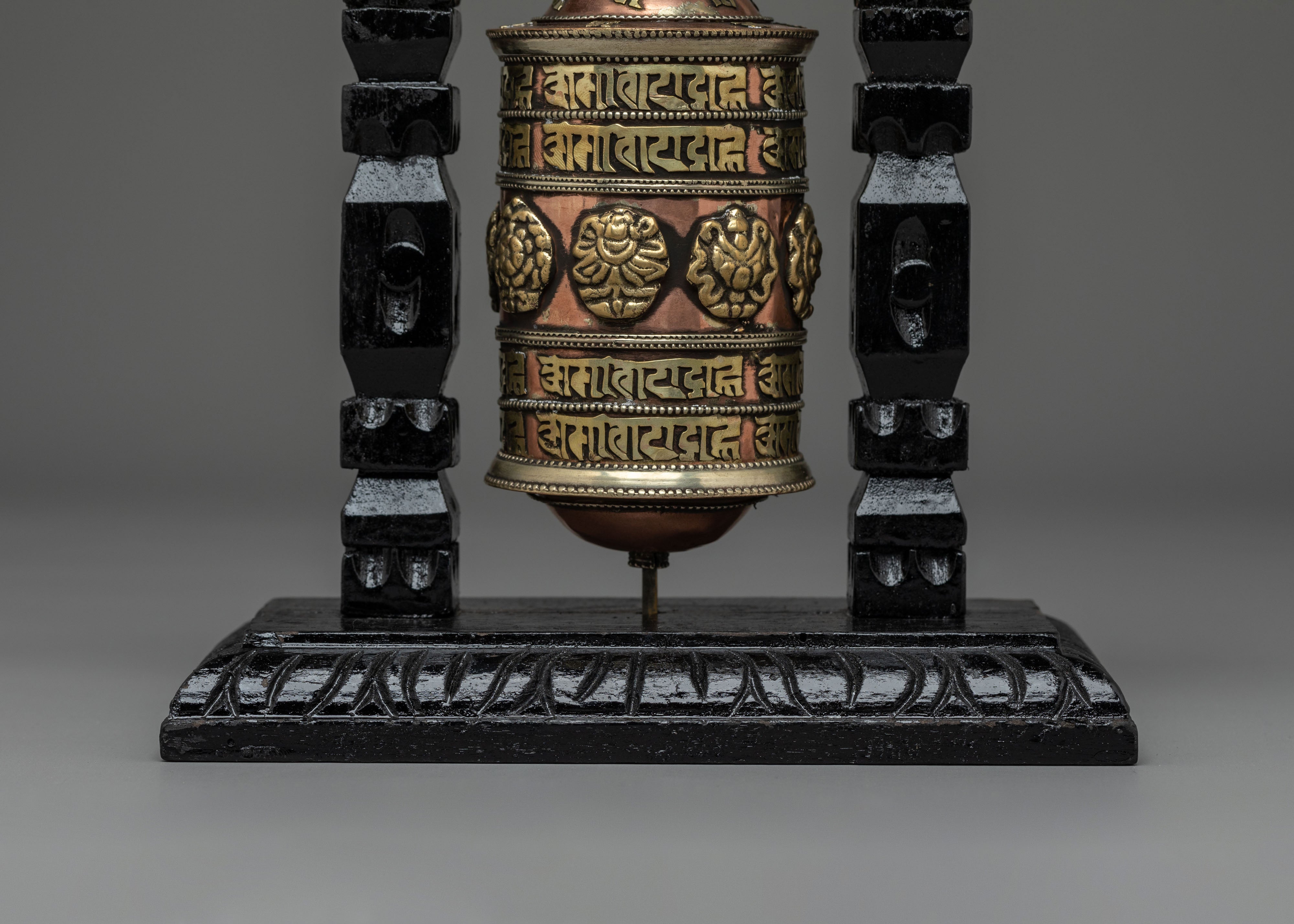 Tibetan Prayer Wheel with Wooden Frame | Mantra Wheel