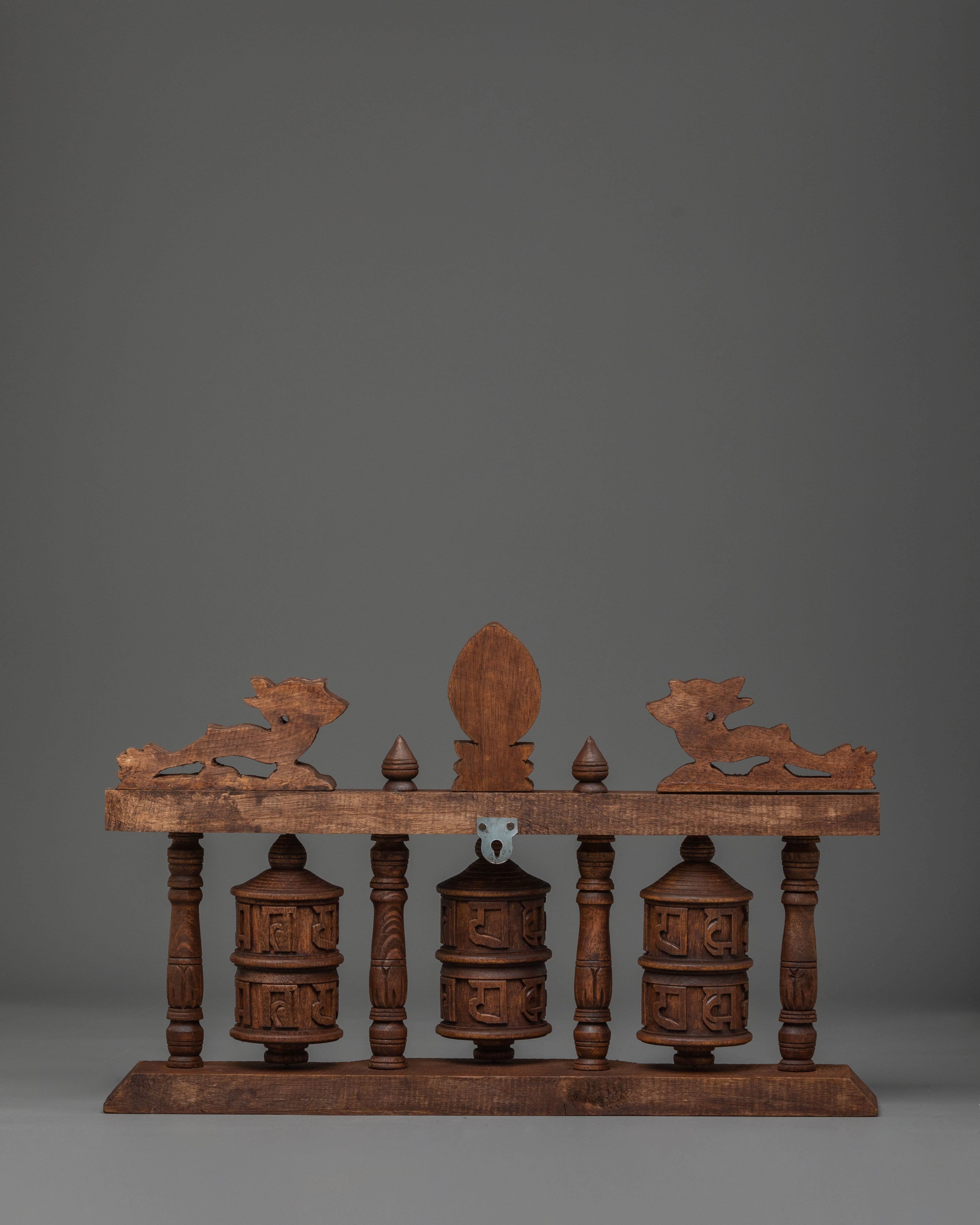 Traditional Tibetan Wooden Prayer Wheel | Handcrafted Mantra Meditation Tool