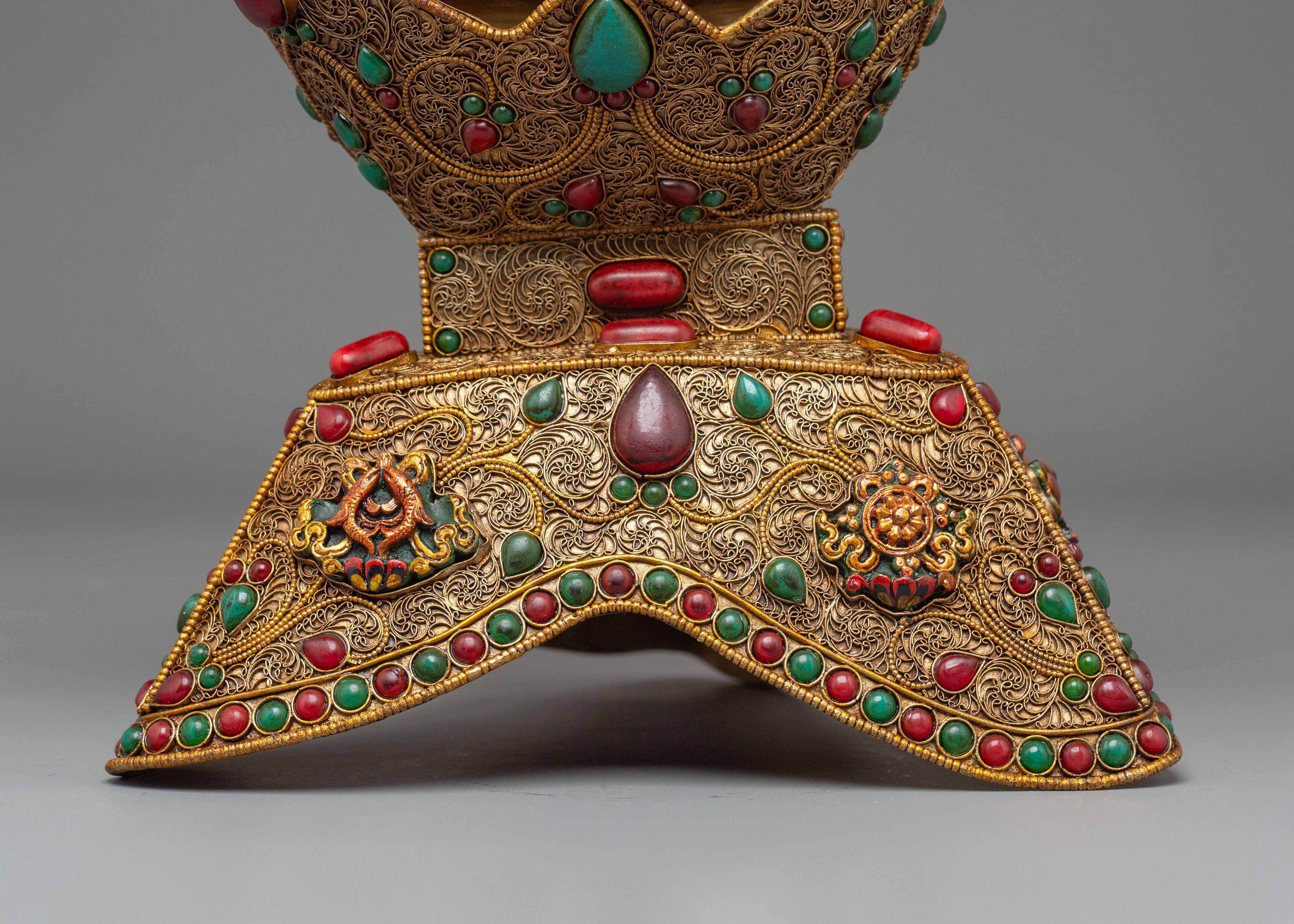Sacred Kapala Ritual Offering Cup | Traditional Tibetan Altarware