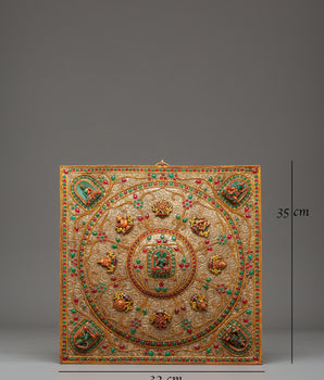 Sacred Tibetan Wall Hanging with Buddhist Deities | Symbol of Protection