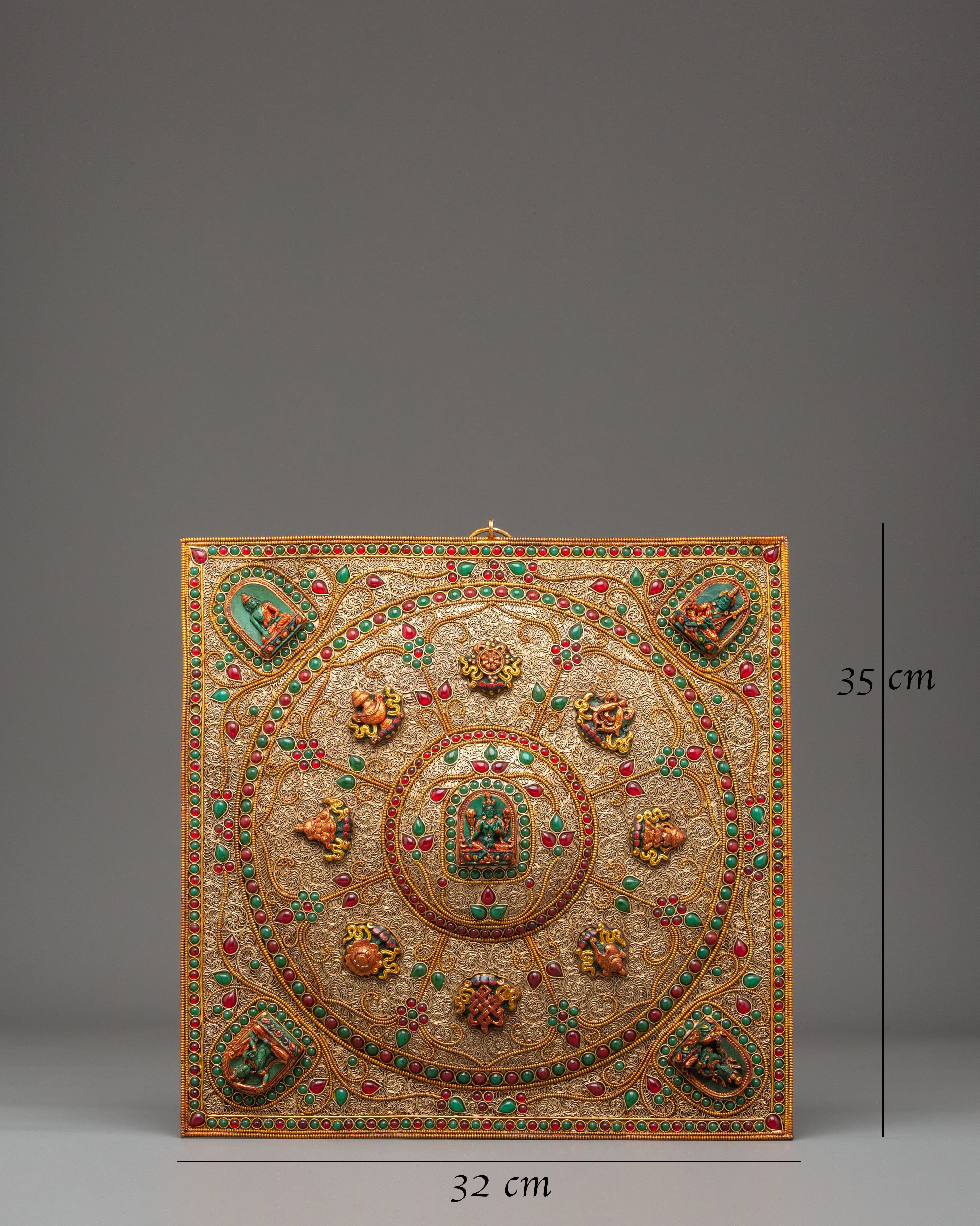 Sacred Tibetan Wall Hanging with Buddhist Deities | Symbol of Protection