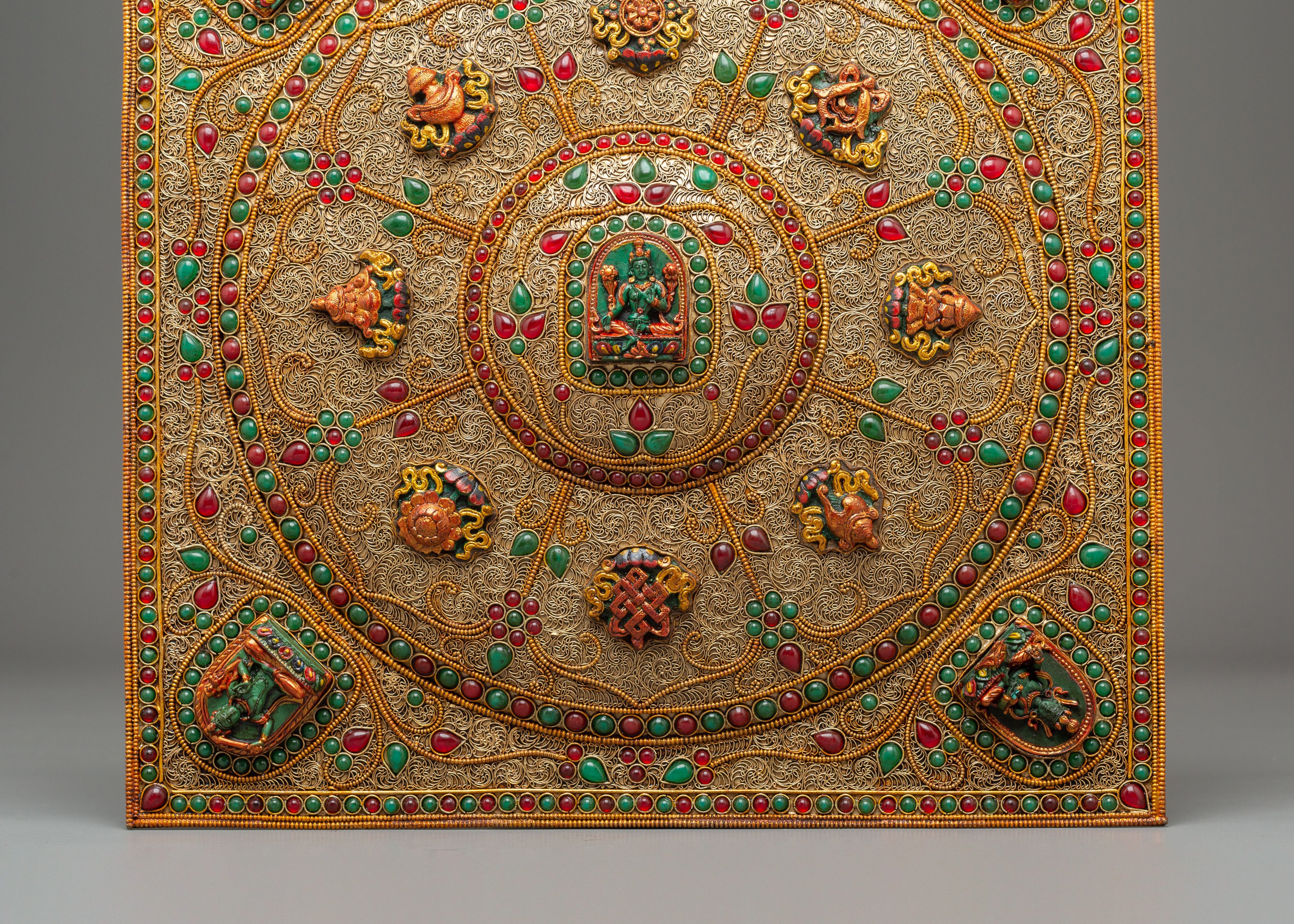 Sacred Tibetan Wall Hanging with Buddhist Deities | Symbol of Protection