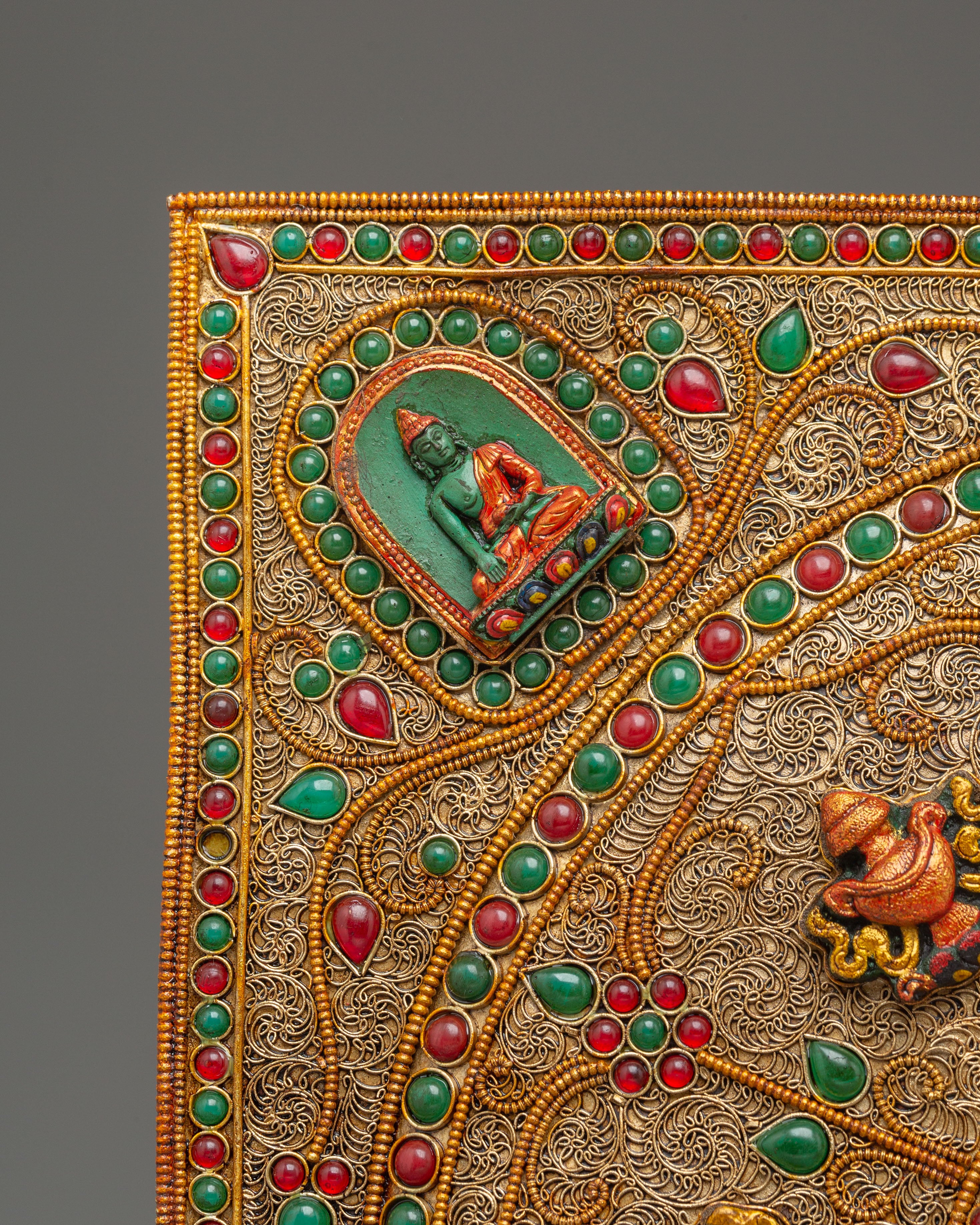 Sacred Tibetan Wall Hanging with Buddhist Deities | Symbol of Protection