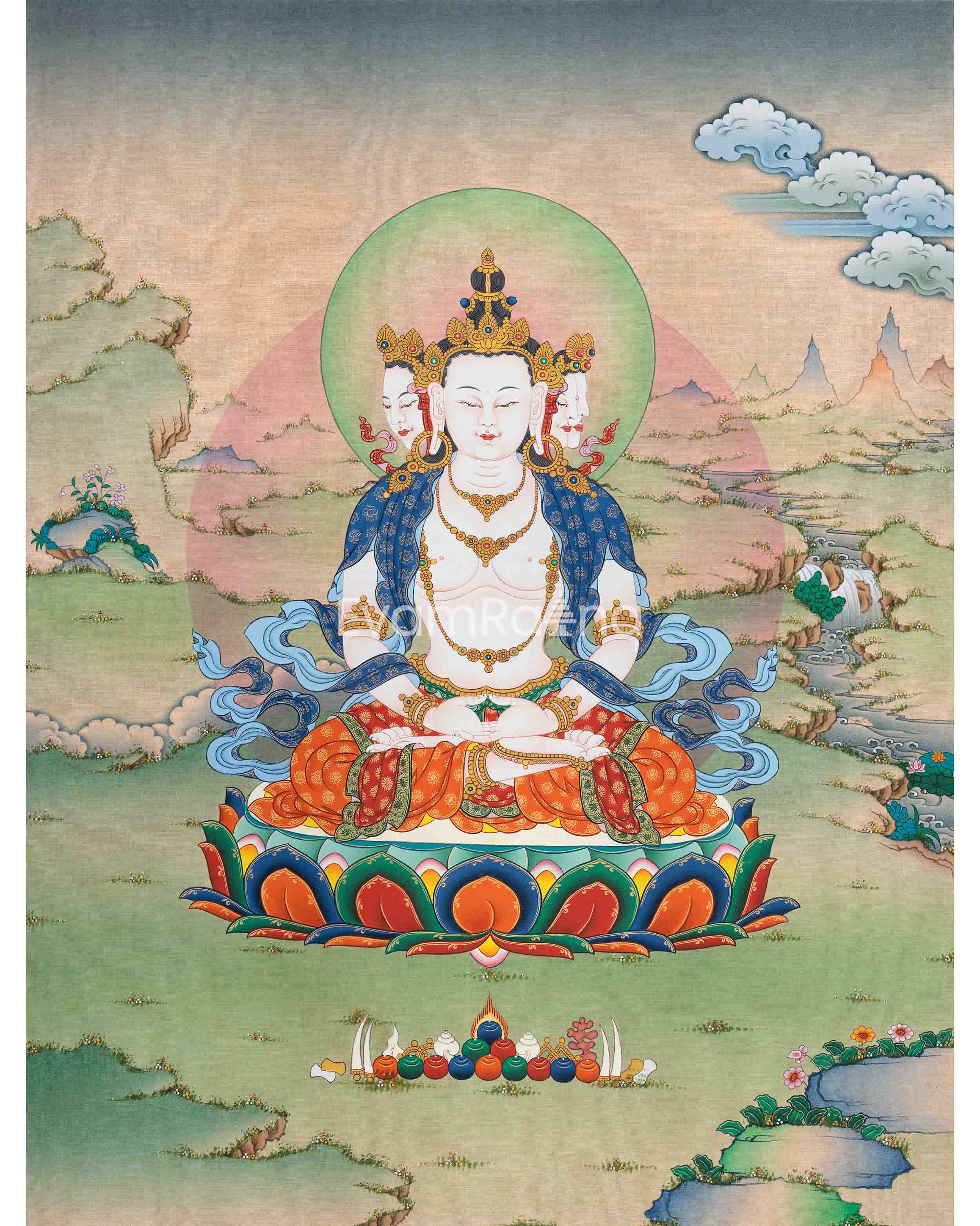 Thangka Artistry of Vairocana Buddha | Thangka Print of Universal Harmony | High Quality Print For Thangka Print