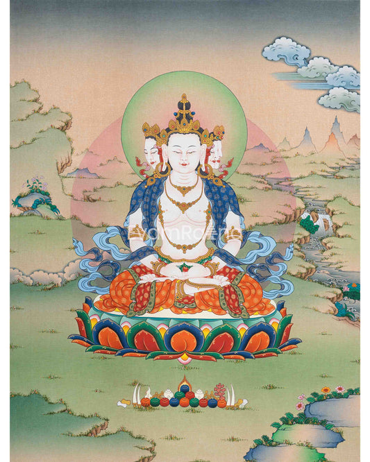 Thangka Artistry of Vairocana Buddha | Thangka Print of Universal Harmony | High Quality Print For Thangka Print