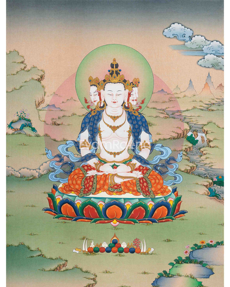 Thangka Artistry of Vairocana Buddha | Thangka Print of Universal Harmony | High Quality Print For Thangka Print