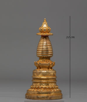 Gold Plated Sacred Buddhist Stupa | Symbol of Peace