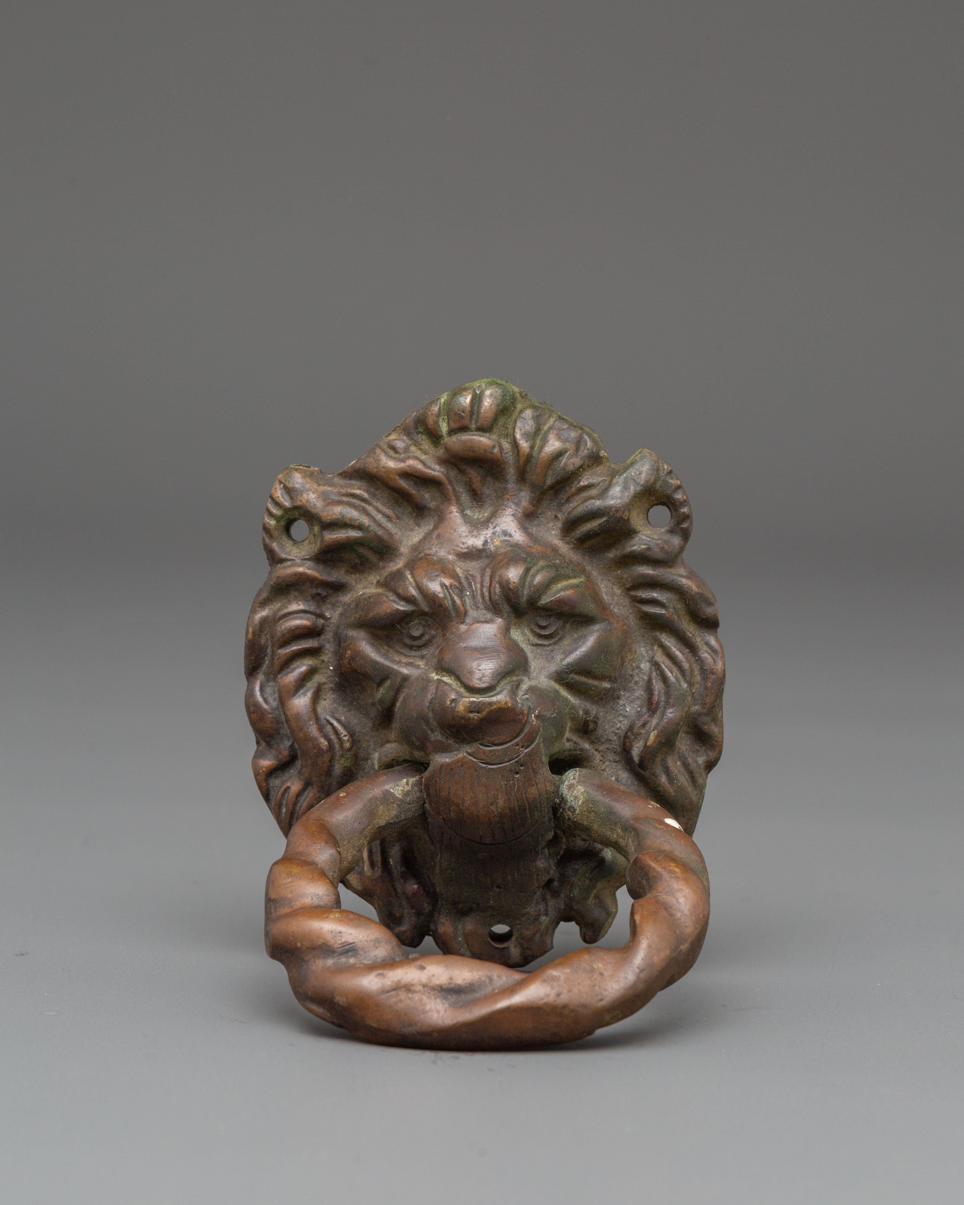 Handcrafted Lion Head Door Knocker | Traditional Door Decor