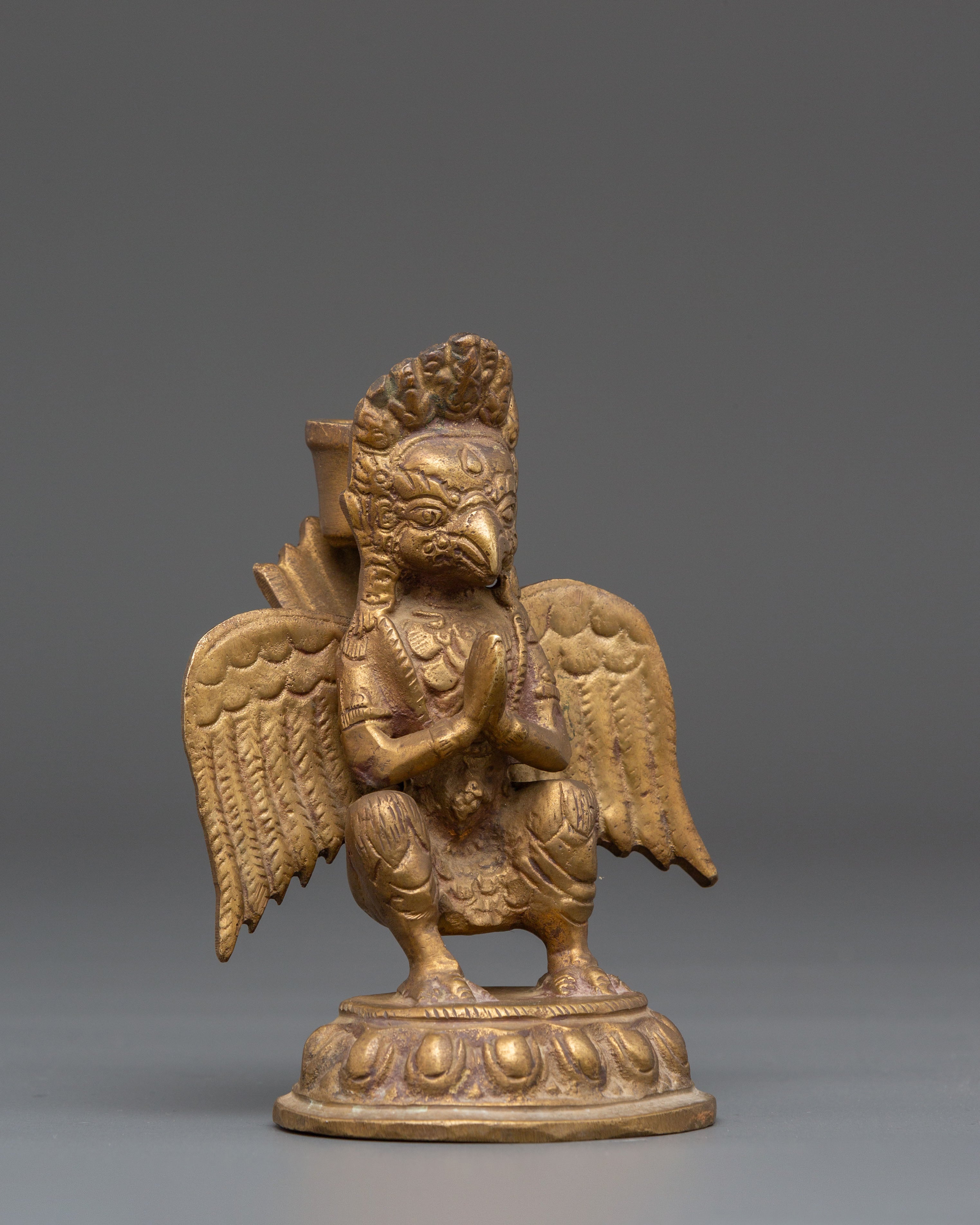 Handcrafted Garuda Candle Holder | Hindu Buddhist Deity Altar Decor