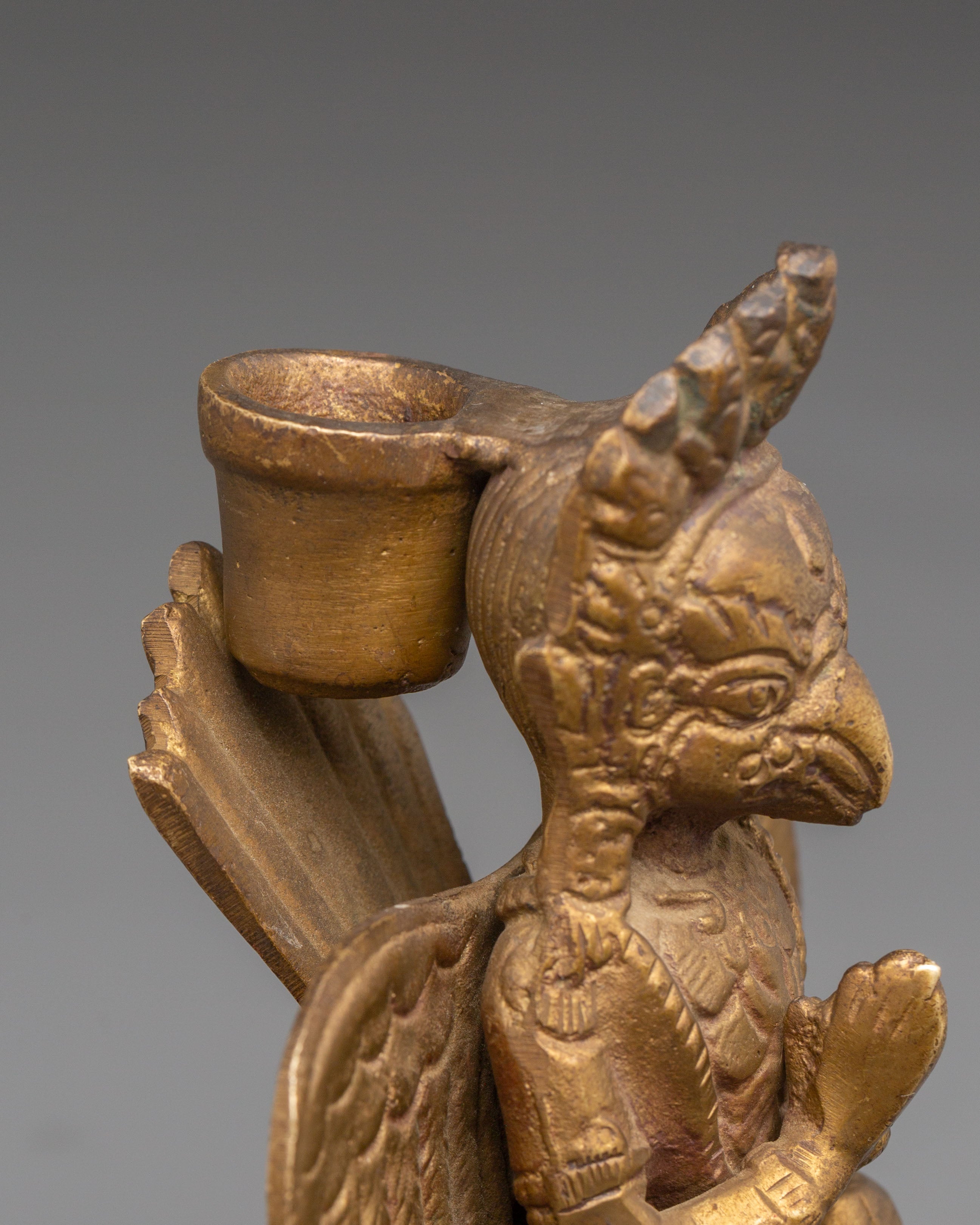 Handcrafted Garuda Candle Holder | Hindu Buddhist Deity Altar Decor