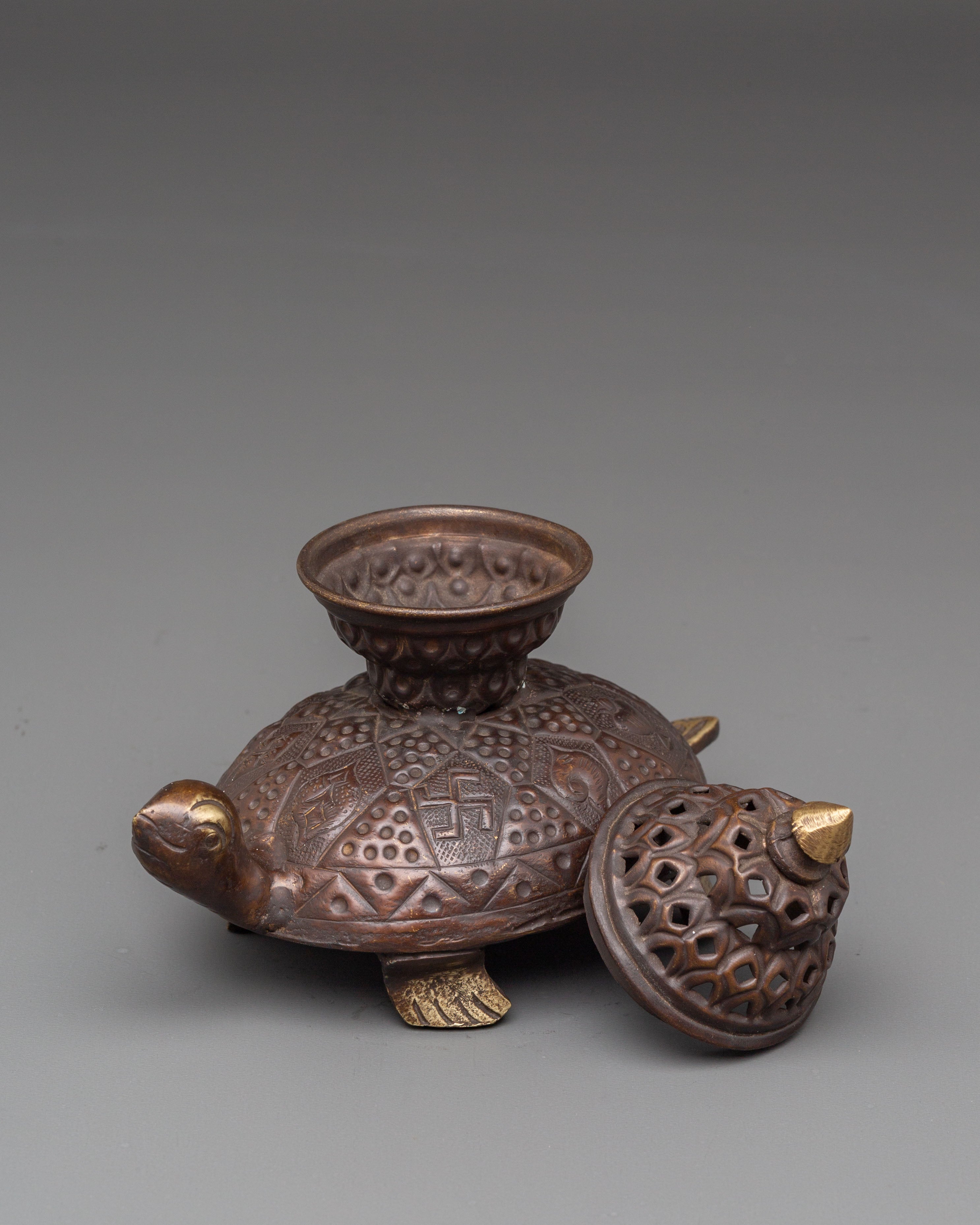 Sacred Turtle Incense Burner | Handcrafted Brass Incense Holder