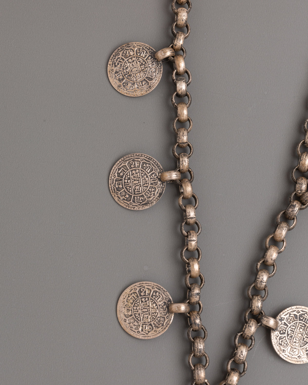 Handmade Silver Locket with Intricate Design | Coral Turquoise Buddhist Amulet