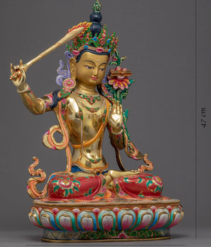 Buddha Manjushri Statue | Traditional Himalayan Art