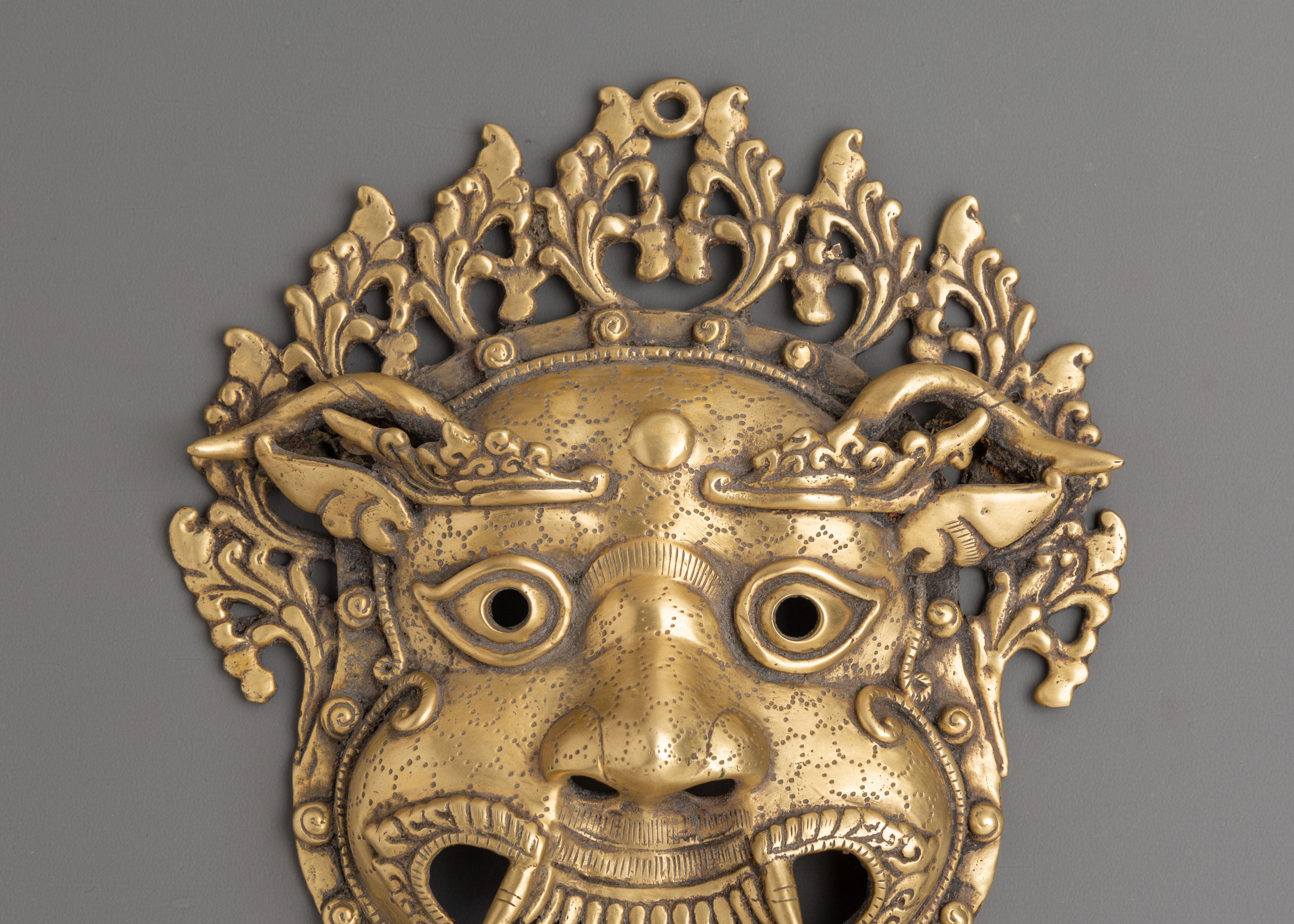 Buddhist Mahakala Mask Wall-Hanging | Spiritual Wall Art