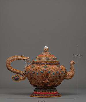 Chenrezig Carved Tea Pot | Symbol of Compassion