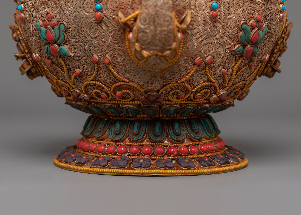 Green Tara Carved Tea Pot | Mother of All Buddhas