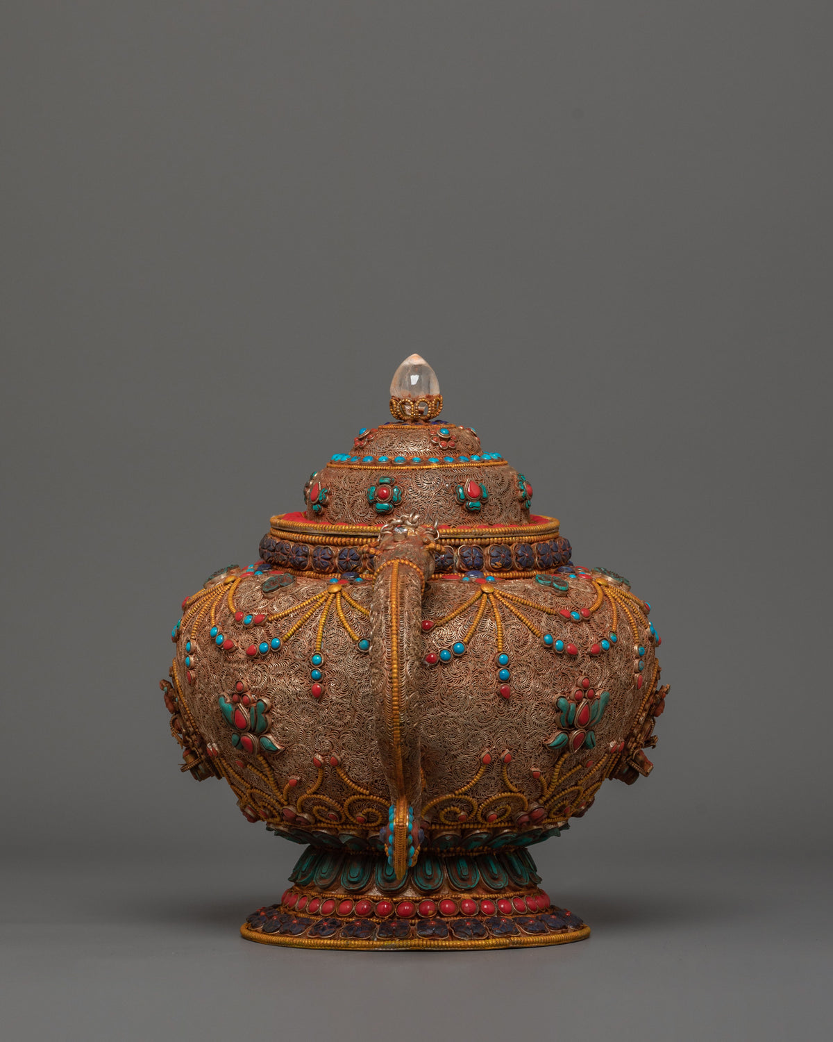 Green Tara Carved Tea Pot | Mother of All Buddhas