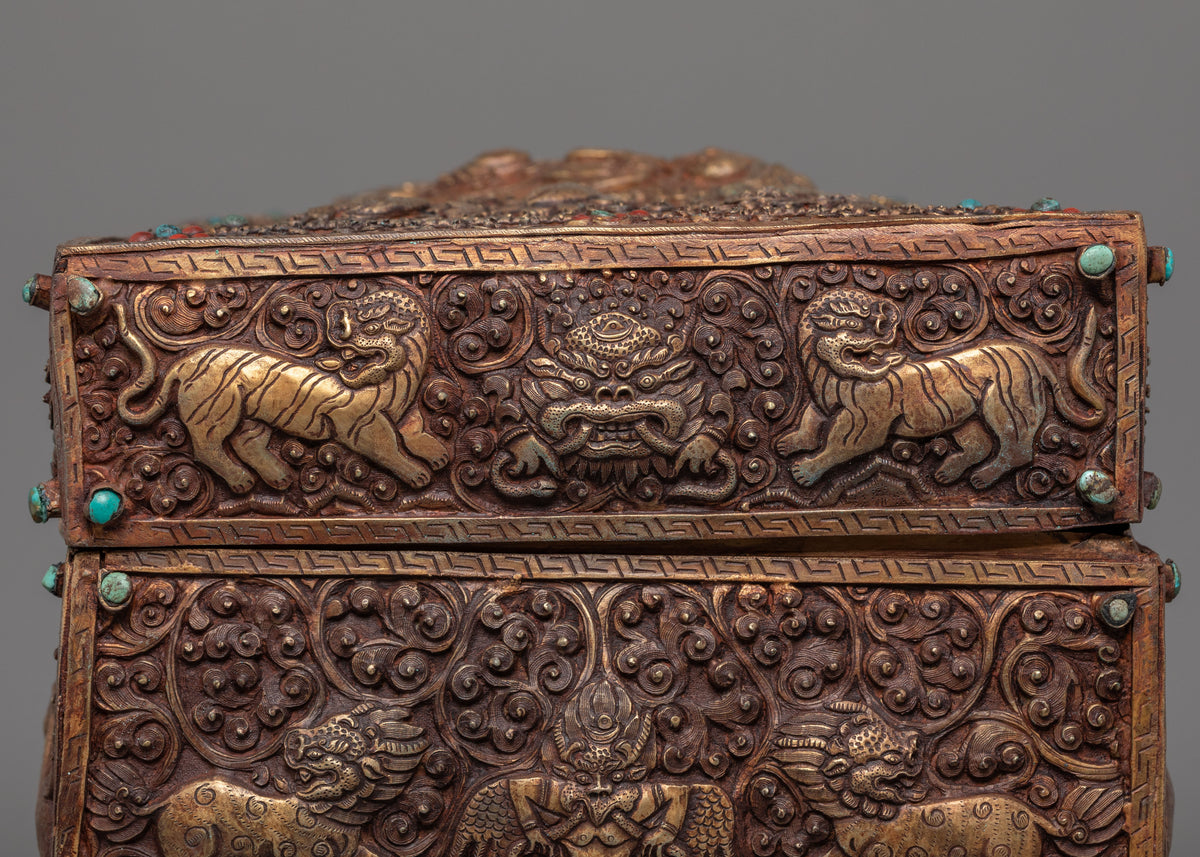 Avalokitesvara Carved Altar Box | Symbol of Wisdom