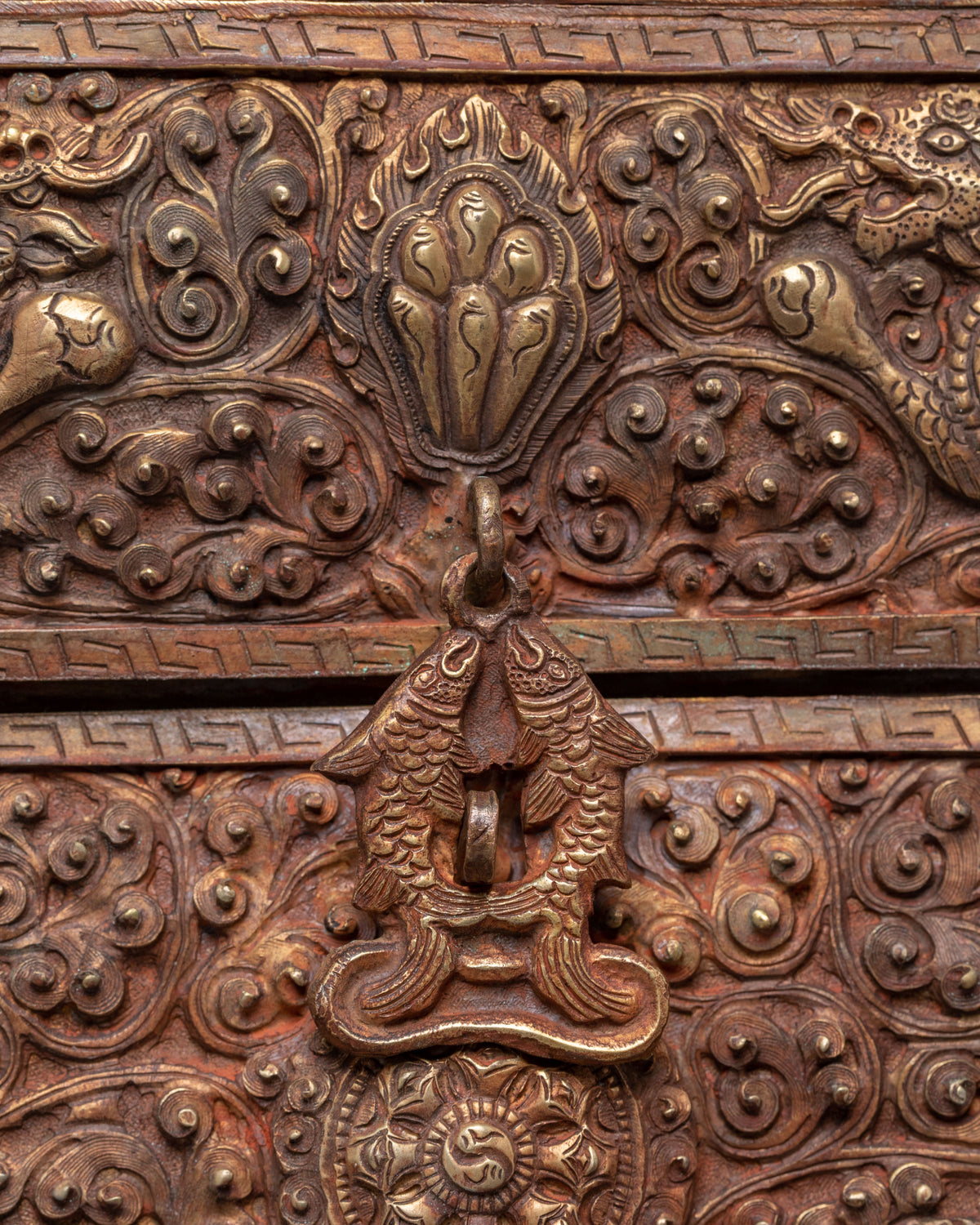 Handmade Tibetan Box | Dragon and Elephant Motifs