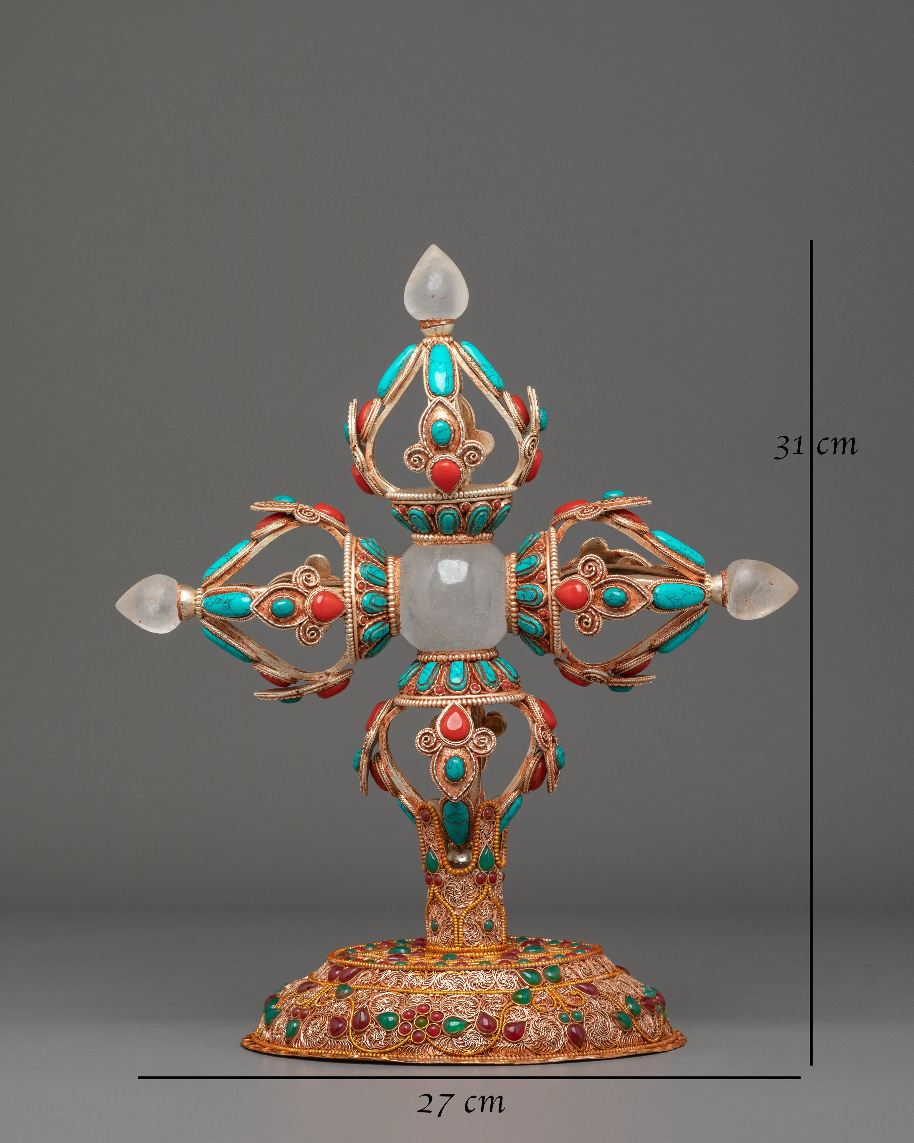 Sacred Tibetan Buddhist Vishva Vajra | Double Vajra Ritual Altar Piece