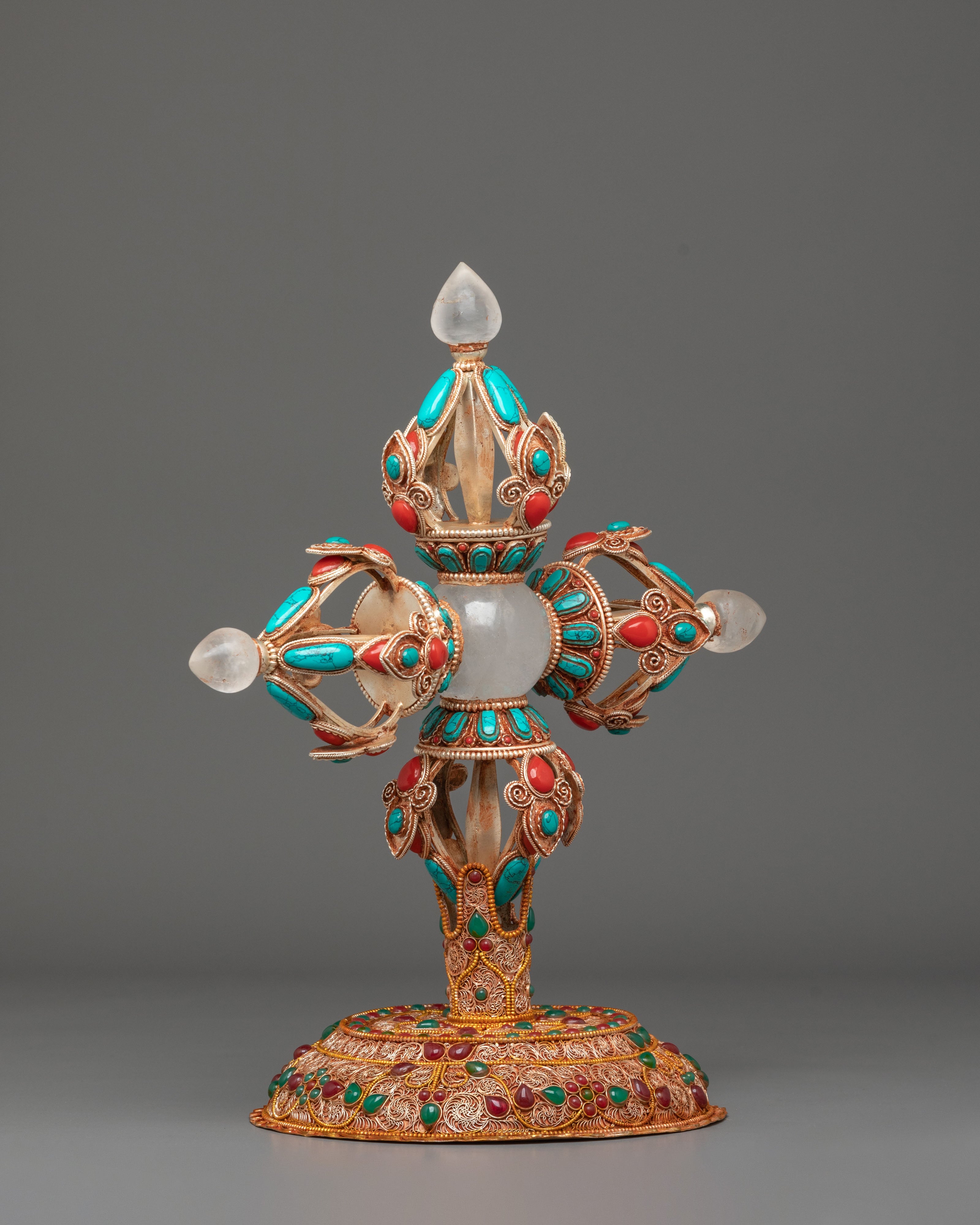 Sacred Tibetan Buddhist Vishva Vajra | Double Vajra Ritual Altar Piece