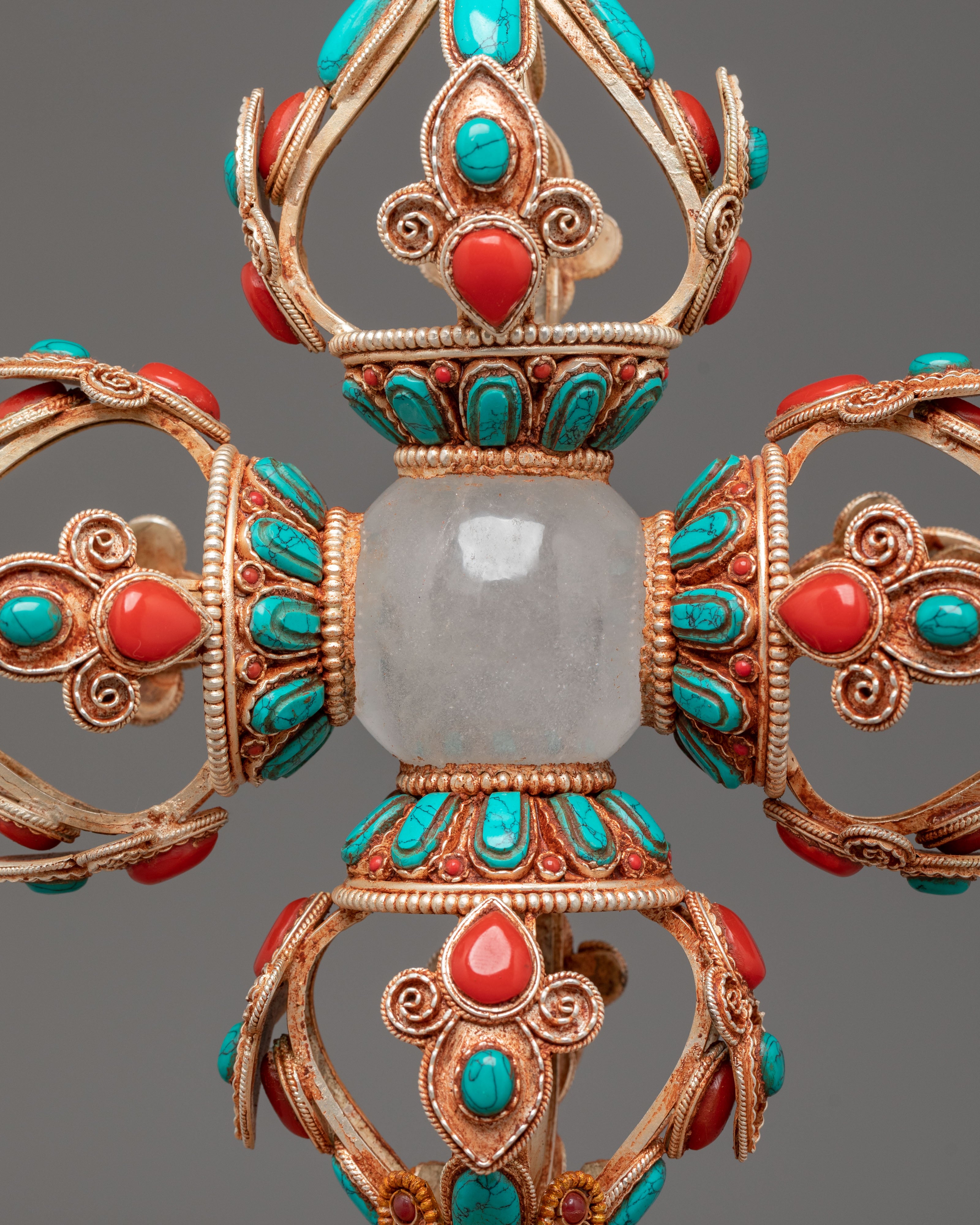 Sacred Tibetan Buddhist Vishva Vajra | Double Vajra Ritual Altar Piece
