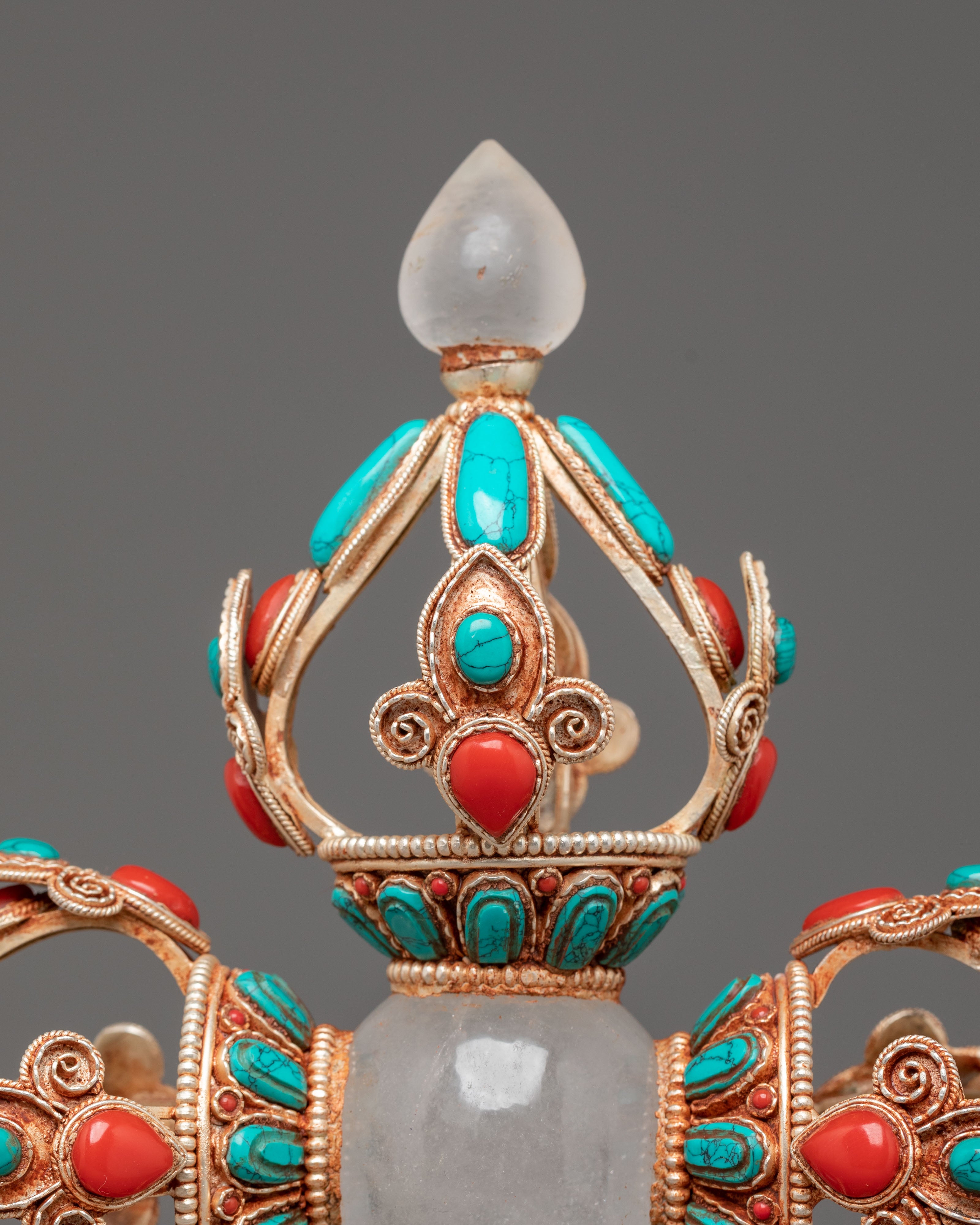 Sacred Tibetan Buddhist Vishva Vajra | Double Vajra Ritual Altar Piece